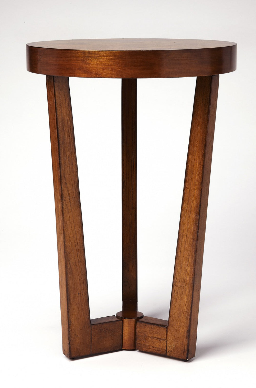 HomeRoots 24" Medium Brown Burl Veneer Round End Table - Rustic Modern Accent for Any Room, Versatile Design 489011