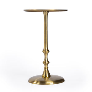 Homeroots 19" Gold Aluminum Round Pedestal End Table   489013