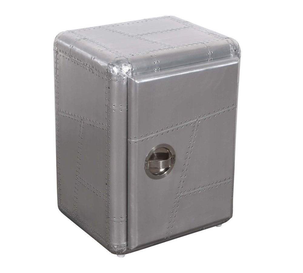 HomeRoots 18" Silver Aluminum Accent Cabinet - Stylish Storage Solution with Durable Wood, Perfect for Any Room! 489016