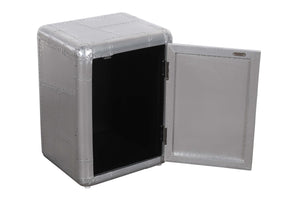 Homeroots 18" Silver Aluminum Standard Accent Cabinet With One Shelf  Solid Wood,Aluminum 489016