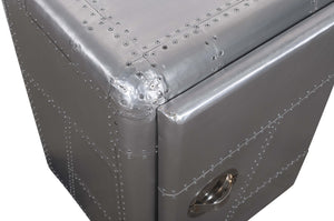 Homeroots 18" Silver Aluminum Standard Accent Cabinet With One Shelf  Solid Wood,Aluminum 489016