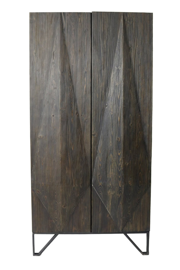 HomeRoots 75" Rustic Reclaimed Wood Pantry Cabinet with Iron Hardware – Versatile Storage for Every Space 489029