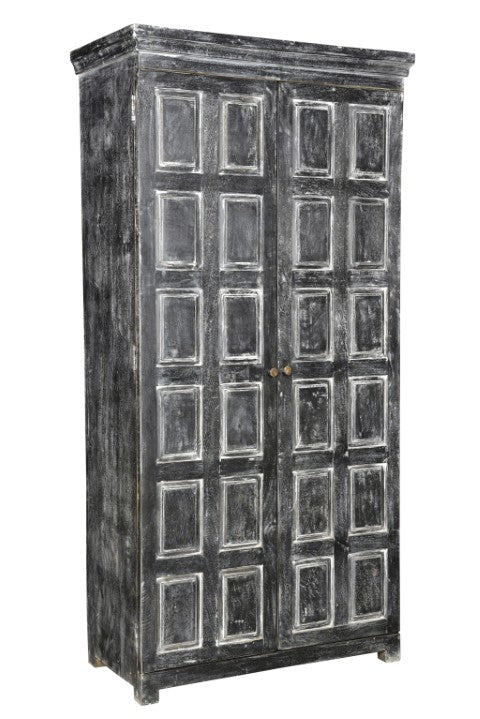 Homeroots 72" Rustic Dark Gray Solid Wood Pantry Cabinet For Stylish Storage & Timeless Home Organization  Solid Wood 489031
