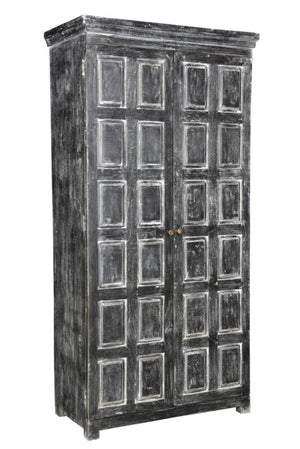 Homeroots 72" Rustic Dark Gray Solid Wood Pantry Cabinet For Stylish Storage & Timeless Home Organization  Solid Wood 489031