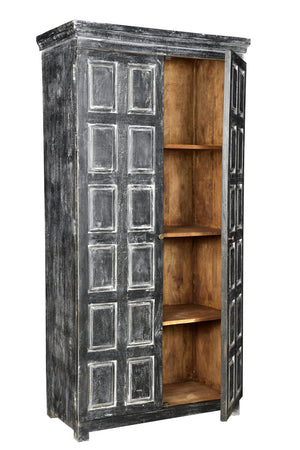Homeroots 72" Rustic Dark Gray Solid Wood Pantry Cabinet For Stylish Storage & Timeless Home Organization  Solid Wood 489031