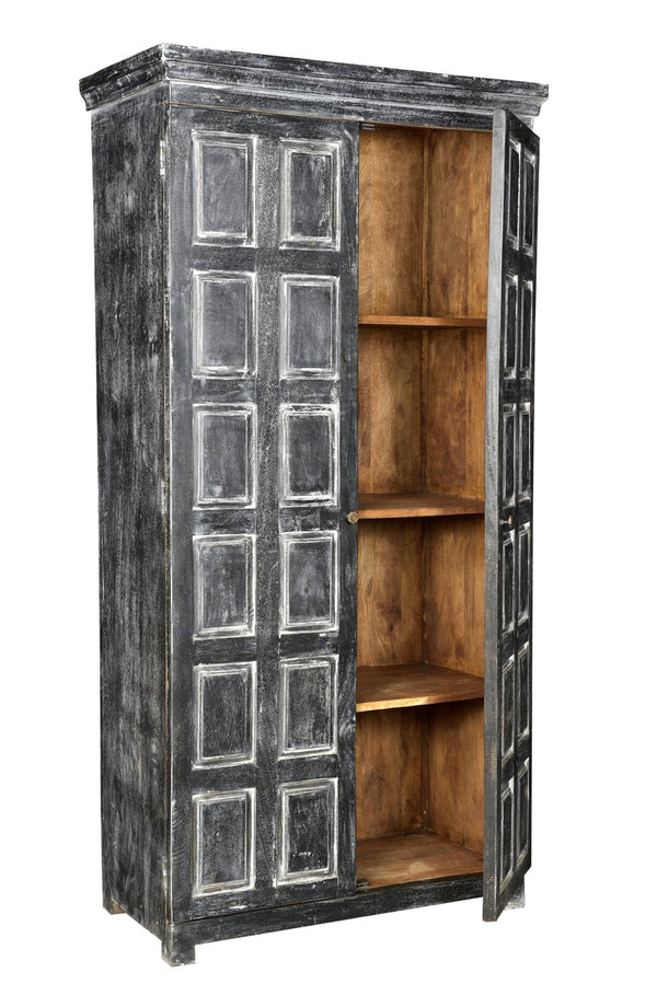 Homeroots 72" Rustic Dark Gray Solid Wood Pantry Cabinet For Stylish Storage & Timeless Home Organization  Solid Wood 489031
