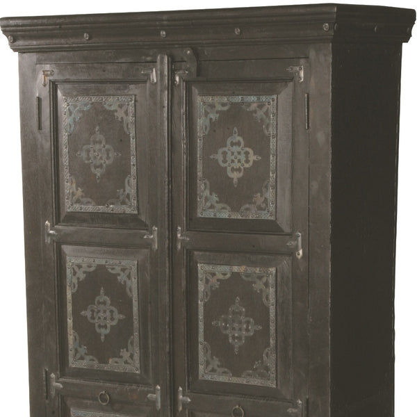 Homeroots 72" Rustic Dark Brown Solid Wood Pantry Cabinet – Stylish Storage Solution For Any Home Décor  Solid Wood 489034