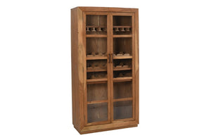 Homeroots 42" Brown Solid Wood & Glass Bar Cabinet – Stylish Storage For Wine & Entertaining Supplies!  Solid Wood 489036