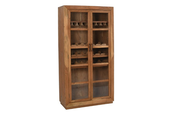 Homeroots 42" Brown Solid Wood & Glass Bar Cabinet – Stylish Storage For Wine & Entertaining Supplies!  Solid Wood 489036