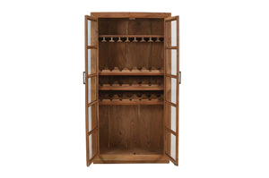 Homeroots 42" Brown Solid Wood & Glass Bar Cabinet – Stylish Storage For Wine & Entertaining Supplies!  Solid Wood 489036