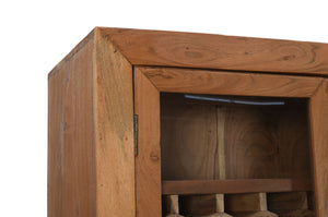 Homeroots 42" Brown Solid Wood & Glass Bar Cabinet – Stylish Storage For Wine & Entertaining Supplies!  Solid Wood 489036