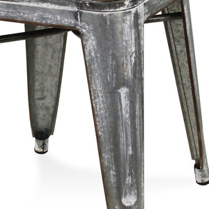 Homeroots 18" Wood Brown And Gray Steel Backless Bar Chair - Stylish Seating For Kitchen, Dining, Or Bar Use   489042