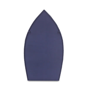 HomeRoots 30" Coastal Boat-Shaped Bookcase - Navy Blue & White Metal/Wood Shelving for Charming Displays 489054