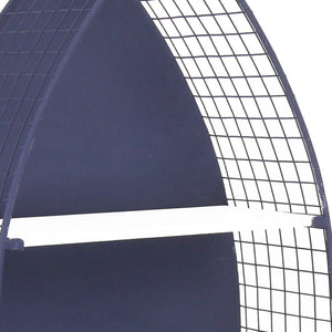 HomeRoots 30" Coastal Boat-Shaped Bookcase - Navy Blue & White Metal/Wood Shelving for Charming Displays 489054