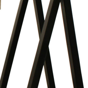 Homeroots 60" Ivory And Black Solid Wood Executive Desk   489176