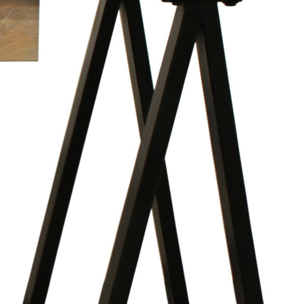 Homeroots 60" Ivory And Black Solid Wood Executive Desk   489176