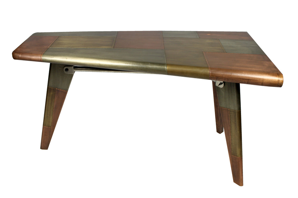 Homeroots 55" Copper Aluminum Writing Desk   489177