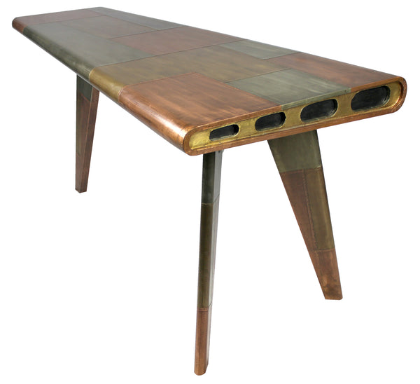 Homeroots 55" Copper Aluminum Writing Desk   489177