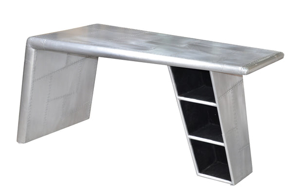 Homeroots 60" Silver Aluminum Writing Desk   489181