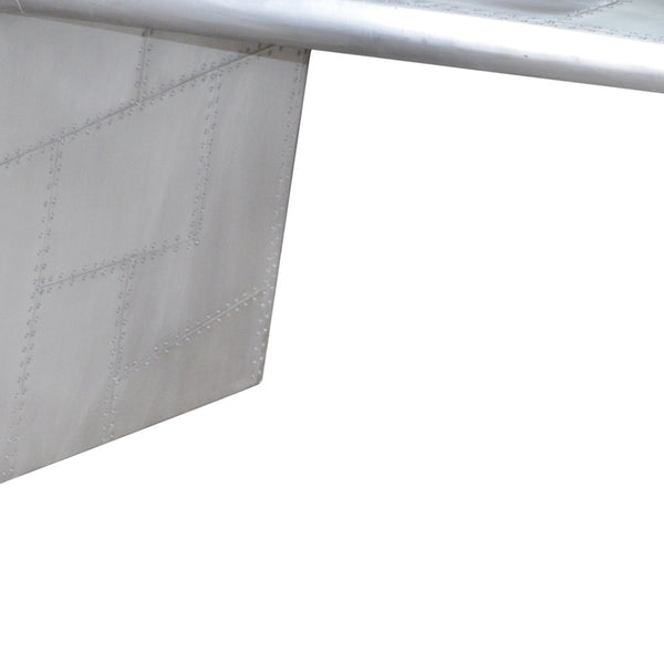 Homeroots 60" Silver Aluminum Writing Desk   489181