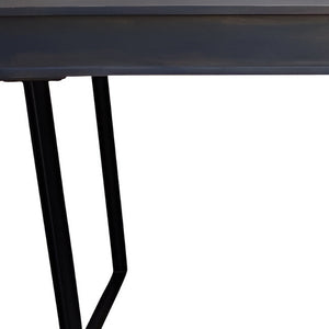 Homeroots 58" Gray And Black Mango Solid Wood Writing Desk With Three Drawers   489186