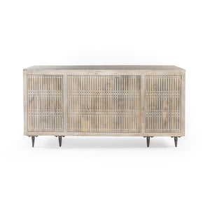 Homeroots 64" Ivory And Silver Solid Wood Executive Desk With Five Drawers   489190