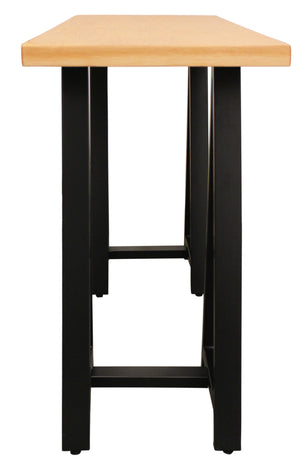 Homeroots 50" Versatile Natural And Black Solid Wood A-frame Console Table For Stylish Home Décor Upgrade   489191