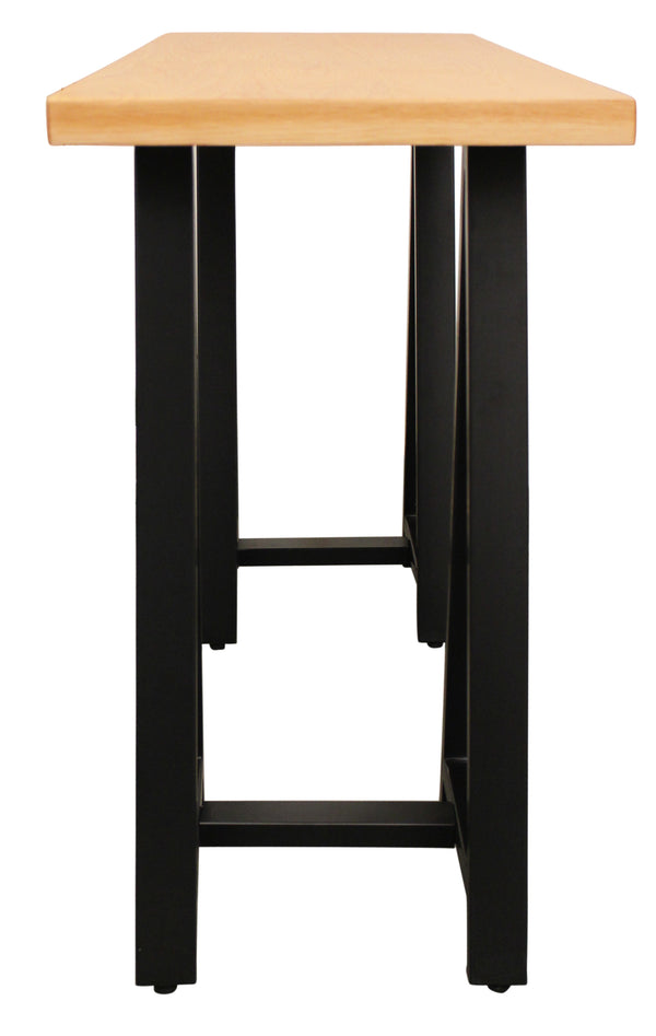 Homeroots 50" Versatile Natural And Black Solid Wood A-frame Console Table For Stylish Home Décor Upgrade   489191