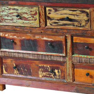 Homeroots 60" Brown Solid Wood Seven Drawer Triple Dresser  Solid Wood 489193