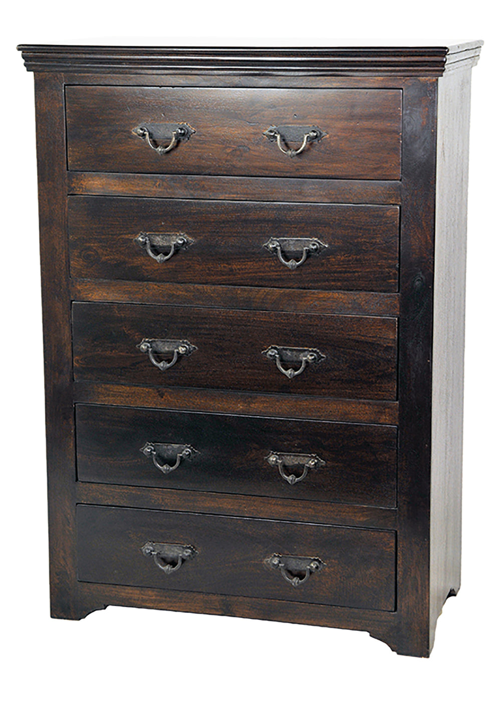 Homeroots 36" Brown Solid Wood Five Drawer Dresser  Solid Wood 489194