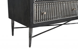 Homeroots 48" Antique Brown Solid Wood Six Drawer Double Dresser  Solid Wood 489199