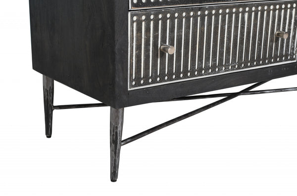 Homeroots 48" Antique Brown Solid Wood Six Drawer Double Dresser  Solid Wood 489199