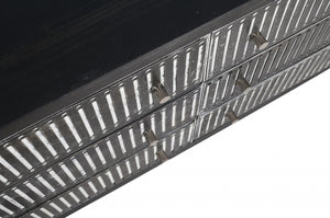 Homeroots 48" Antique Brown Solid Wood Six Drawer Double Dresser  Solid Wood 489199