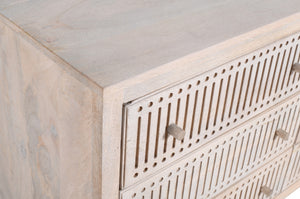 Homeroots 48" Brushed Ivory Solid Wood Six Drawer Double Dresser  Solid Wood 489200