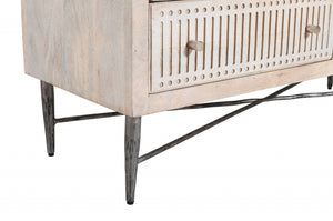 Homeroots 48" Brushed Ivory Solid Wood Six Drawer Double Dresser  Solid Wood 489200