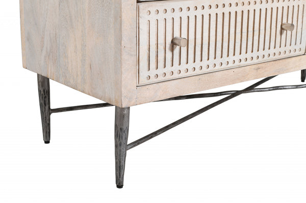 Homeroots 48" Brushed Ivory Solid Wood Six Drawer Double Dresser  Solid Wood 489200