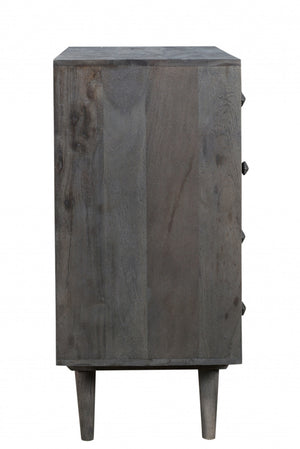 Homeroots 27" Dark Gray Solid Wood Four Drawer Dresser  Solid Wood 489201