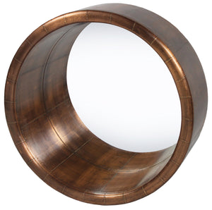 Homeroots 21" Copper Round Metal Framed Accent Mirror  Metal 489204