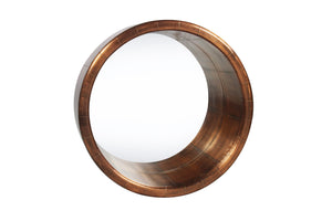 Homeroots 21" Copper Round Metal Framed Accent Mirror  Metal 489204