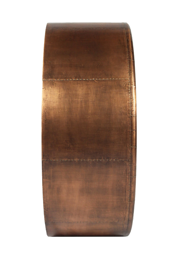 Homeroots 21" Copper Round Metal Framed Accent Mirror  Metal 489204