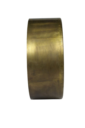 Homeroots 21" Brass Round Metal Framed Accent Mirror  Metal 489205