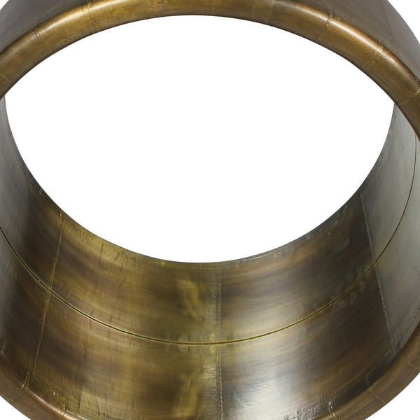 Homeroots 21" Brass Round Metal Framed Accent Mirror  Metal 489205