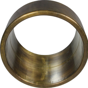 Homeroots 21" Brass Round Metal Framed Accent Mirror  Metal 489205