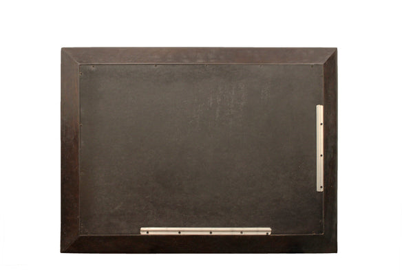 Homeroots 30" Natural And Brown Metal And Bone Inlay Framed Accent Mirror   489206