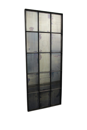 HomeRoots 72" Black Metal Framed Vintage Hanging Mirror – Full-Length Antiqued Glass for Elegant Style & Function 489208