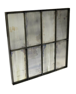HomeRoots 40" Vintage-Inspired Black Square Metal Framed Accent Mirror - Stylish, Distressed Glass Design 489209