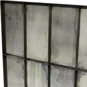 HomeRoots 40" Vintage-Inspired Black Square Metal Framed Accent Mirror - Stylish, Distressed Glass Design 489209