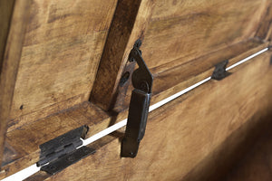 Homeroots 46" Brown And Black Distressed Solid Wood Storage Bench With Flip Top  Solid Wood 489211