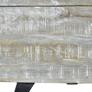 Homeroots 46" Gray And Black Distressed Solid Wood Storage Bench With Flip Top  Solid Wood 489212