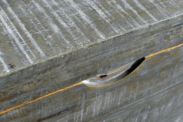 Homeroots 46" Gray And Black Distressed Solid Wood Storage Bench With Flip Top  Solid Wood 489212